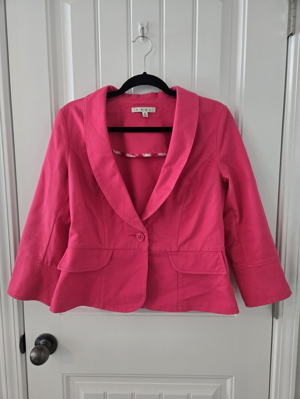 CAbi Hot Pink Shawl-Collar Blazer Jacket